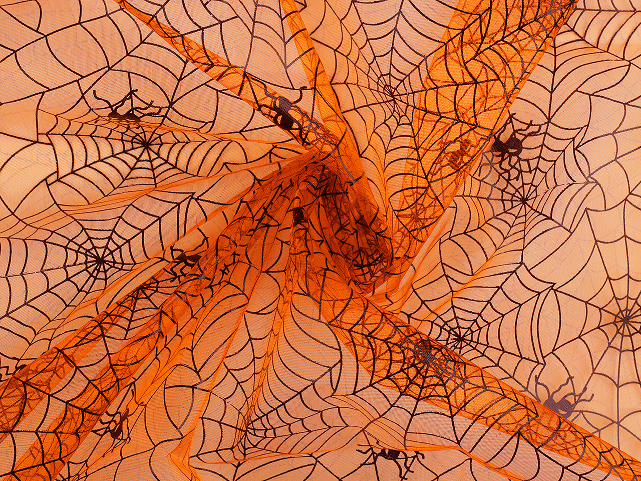Organza pânză de păianjen - Portocaliu (1 Metru)