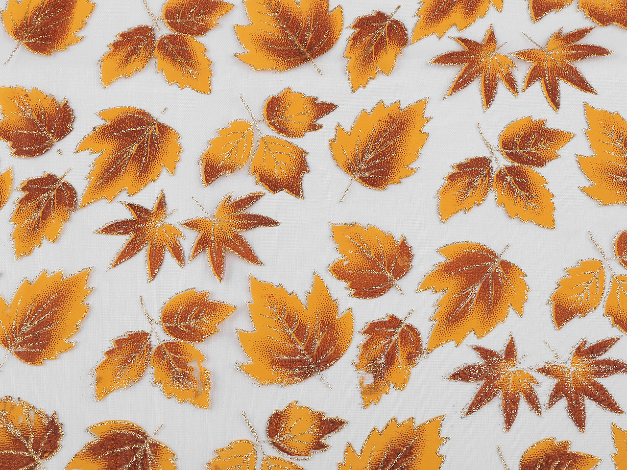 Organza cu sclipici - Orange-yellow (1 Metru)
