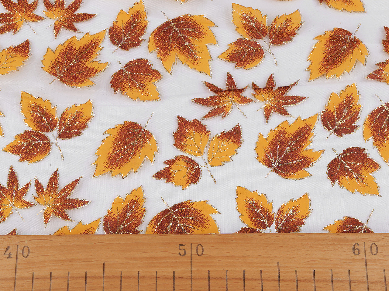 Organza cu sclipici - Orange-yellow (1 Metru)