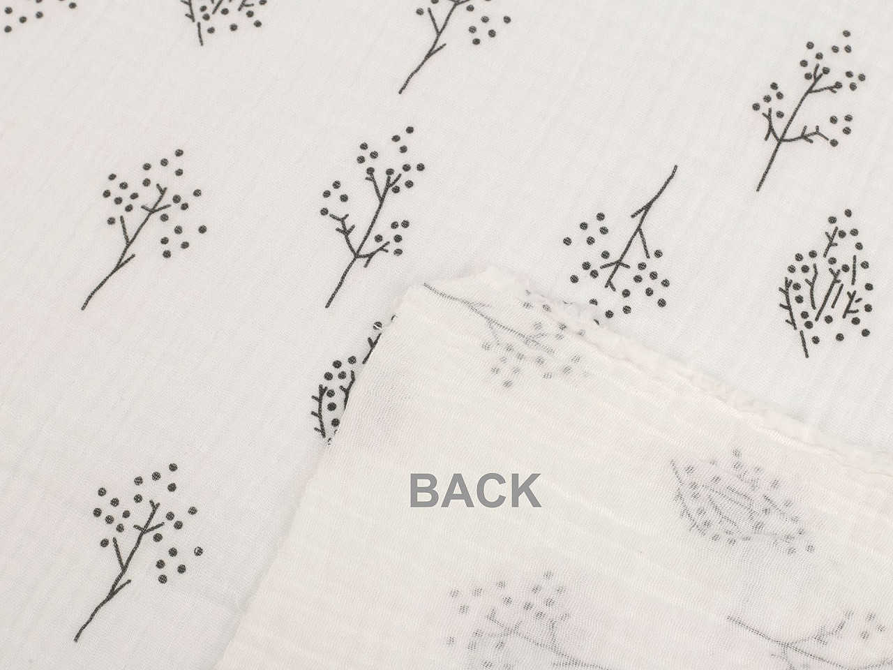 Muselina / sifon crengute - Off white (1 Metru)