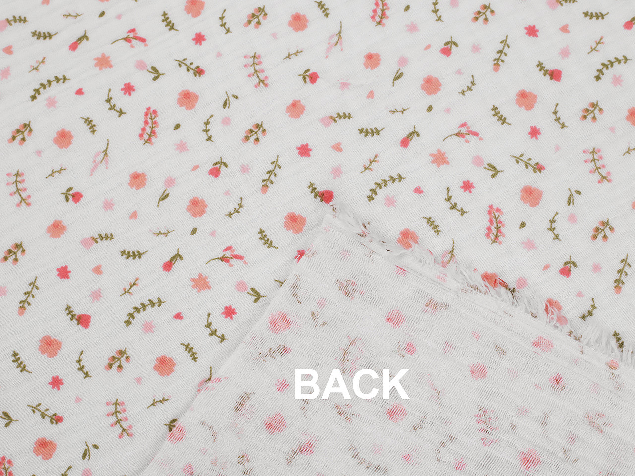 Muselina / sifon flori - Alb (1 Metru)