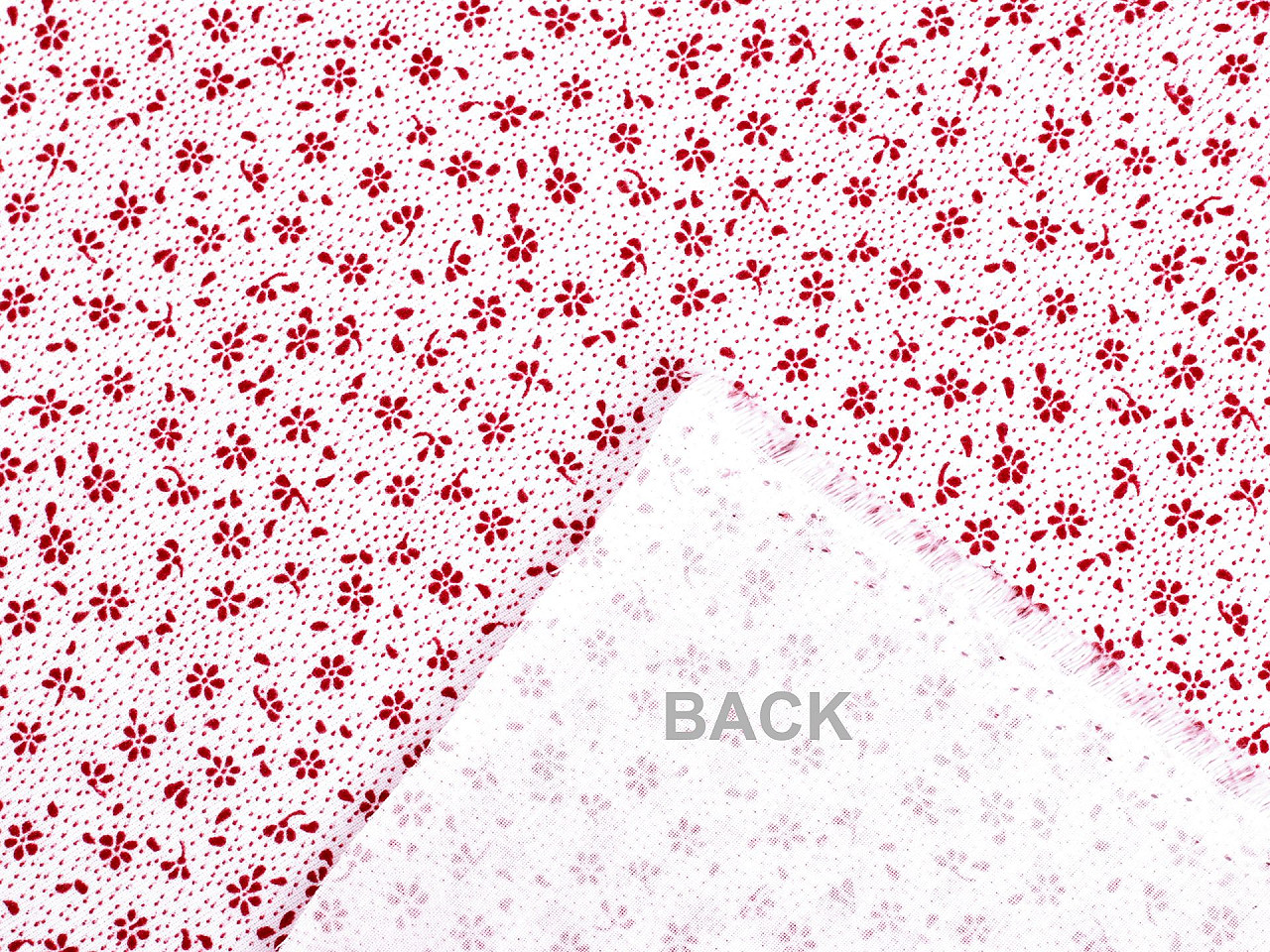 Țesătură de bumbac / pânză flori mici - Roșu (1 Metru)