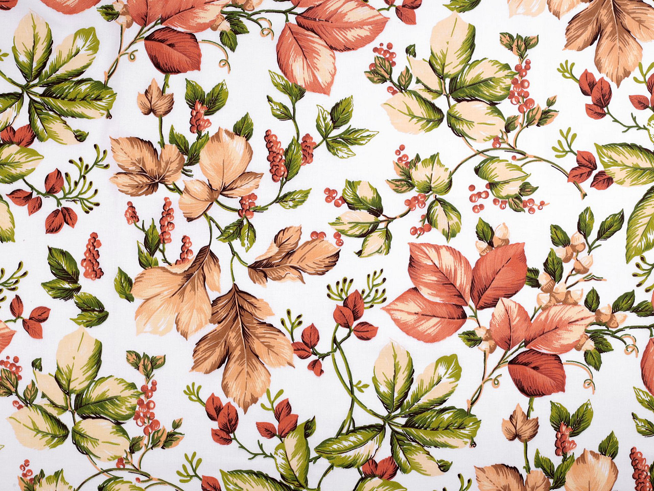 Țesătură de bumbac / pânză frunze de toamnă - Gri neutral (1 Metru)