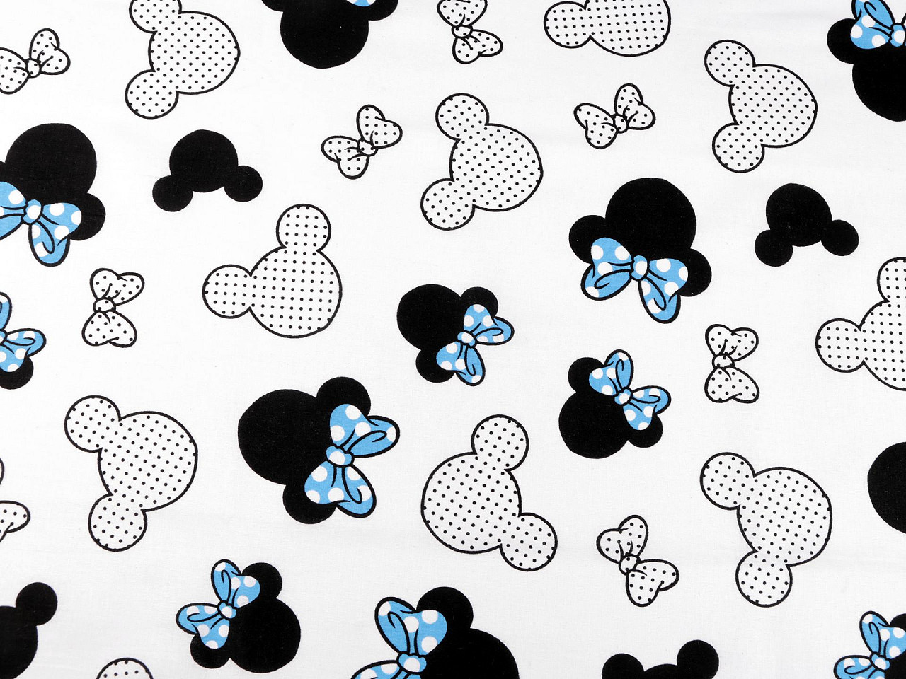 Tesatura de bumbac mickey / minnie mouse - Alb (1 Metru)