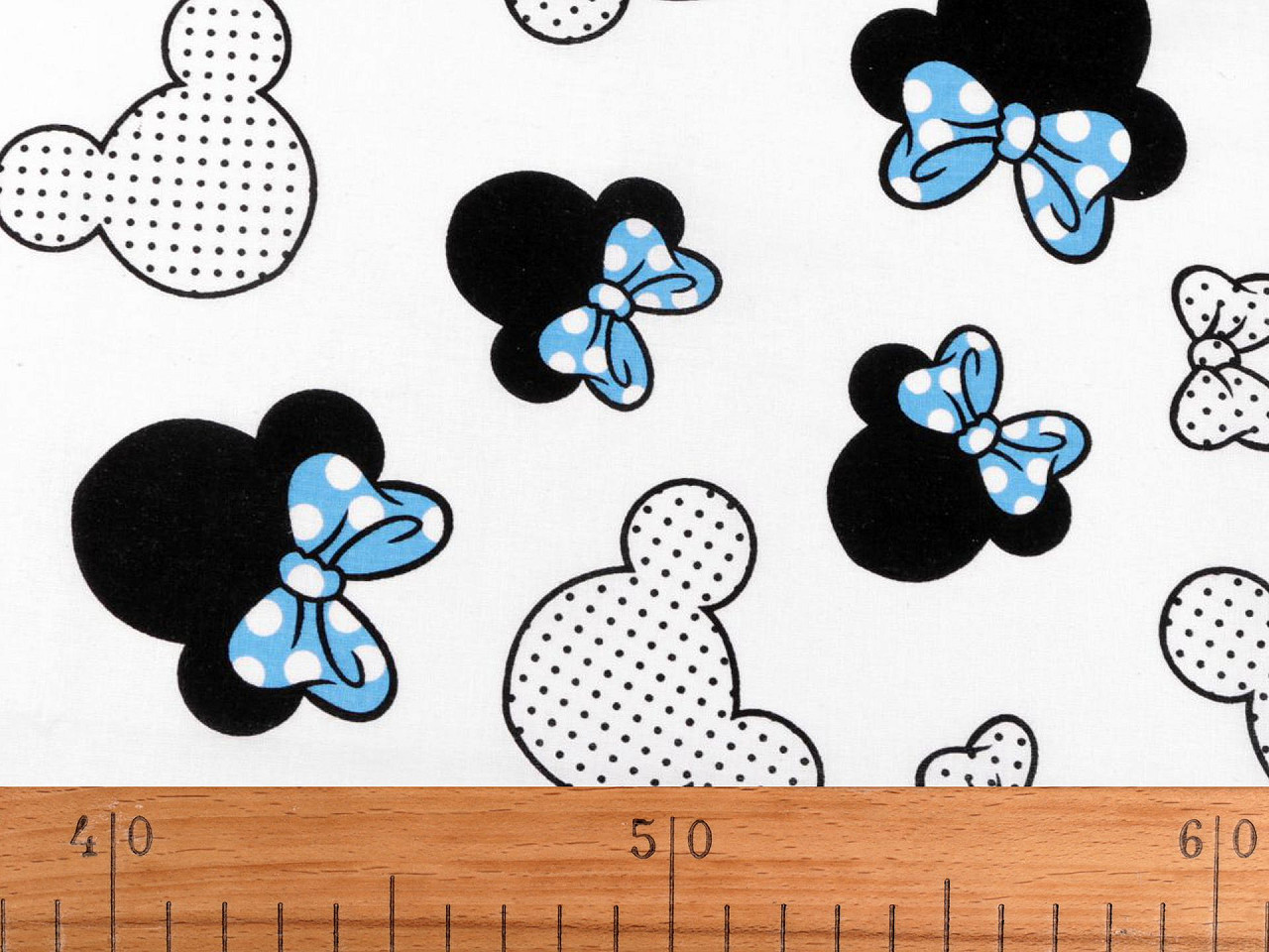 Tesatura de bumbac mickey / minnie mouse - Alb (1 Metru)
