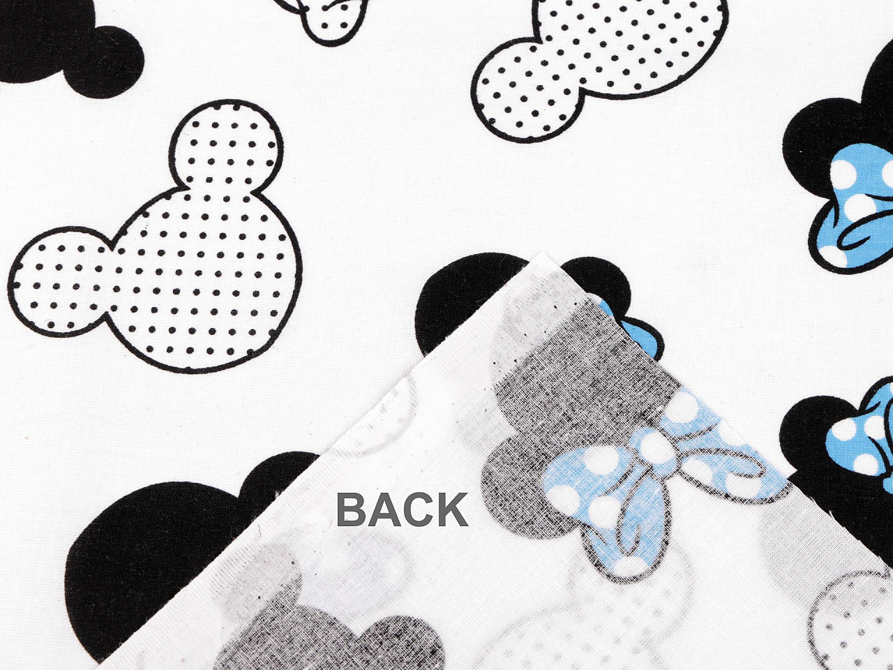 Tesatura de bumbac mickey / minnie mouse - Alb (1 Metru)
