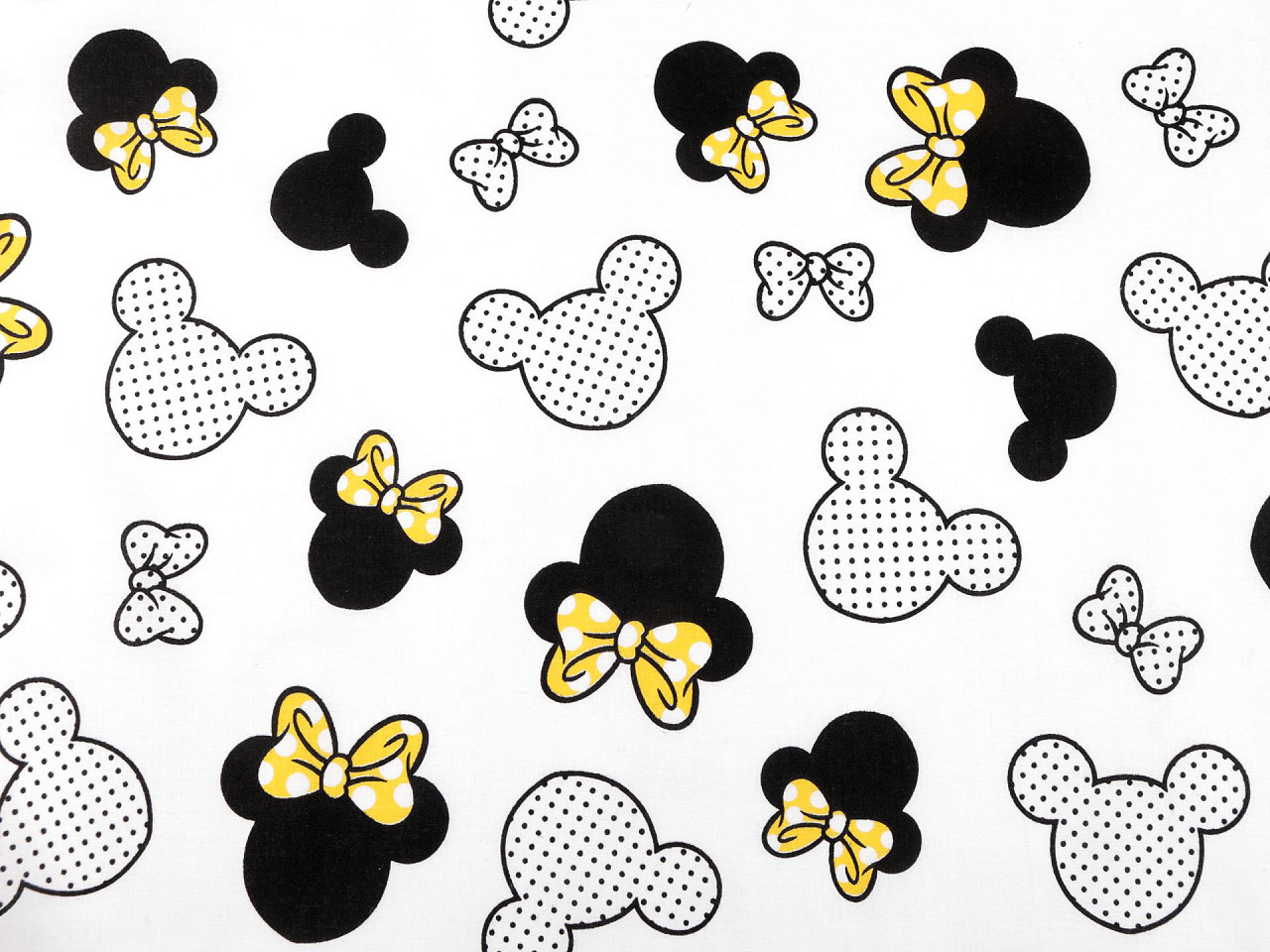 Tesatura de bumbac mickey / minnie mouse - Alb (1 Metru)