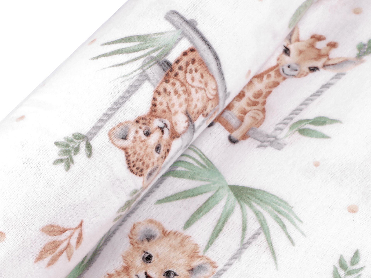 Bumbac flanelat safari - Alb (1 Metru)