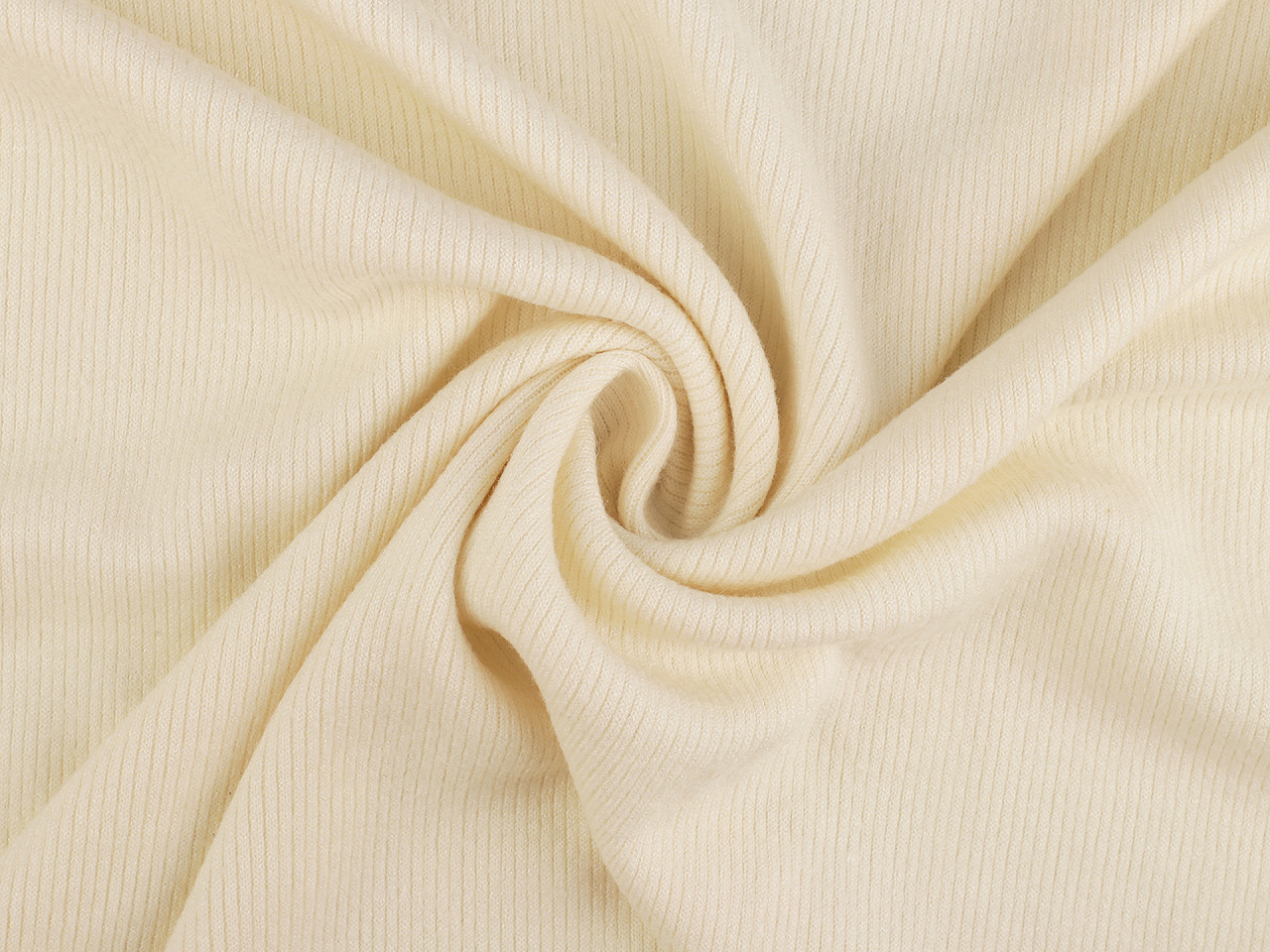 Tricot din bumbac cu nervuri / țesătură fină de pulover - Bej deschis (1 Metru)