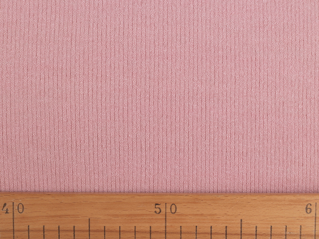 Tricot din bumbac cu nervuri / țesătură fină de pulover - Bej deschis (1 Metru)