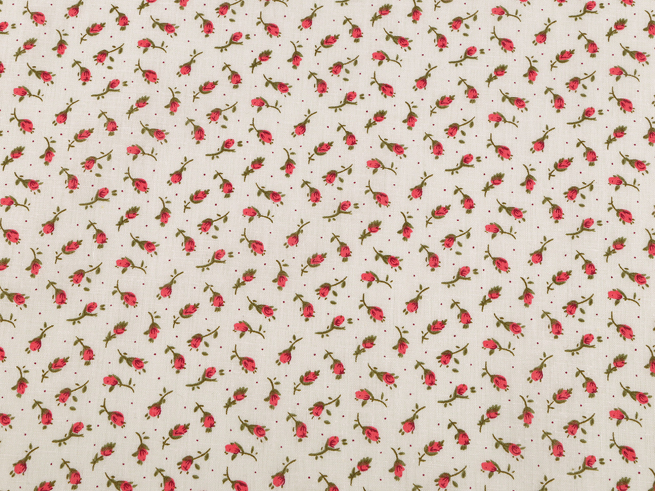 Țesătură de bumbac cu flori mici - Crem deschis (1 Metru)