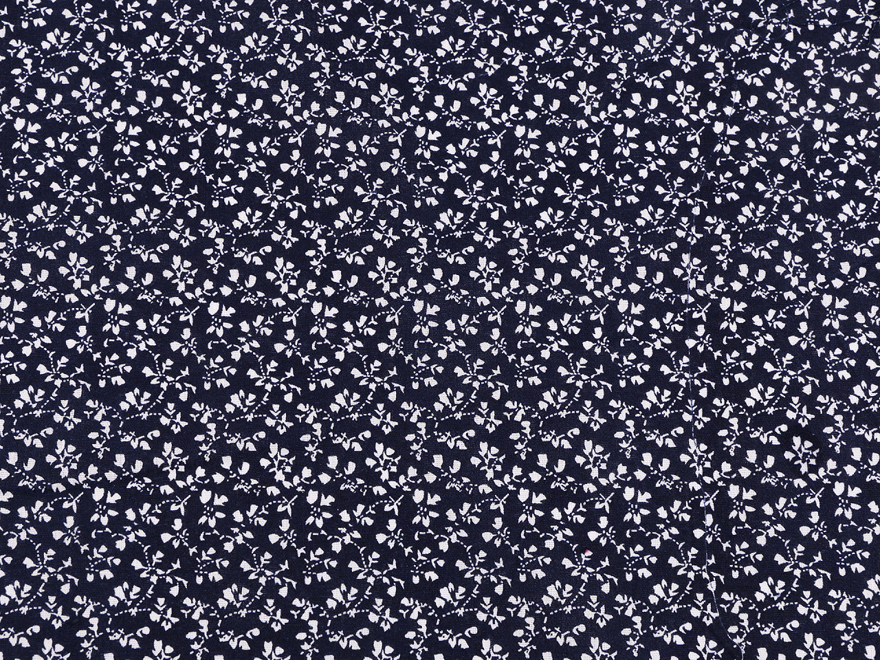 Țesătură de bumbac / pânză imprimeu flori mici - Albastru închis (1 Metru)