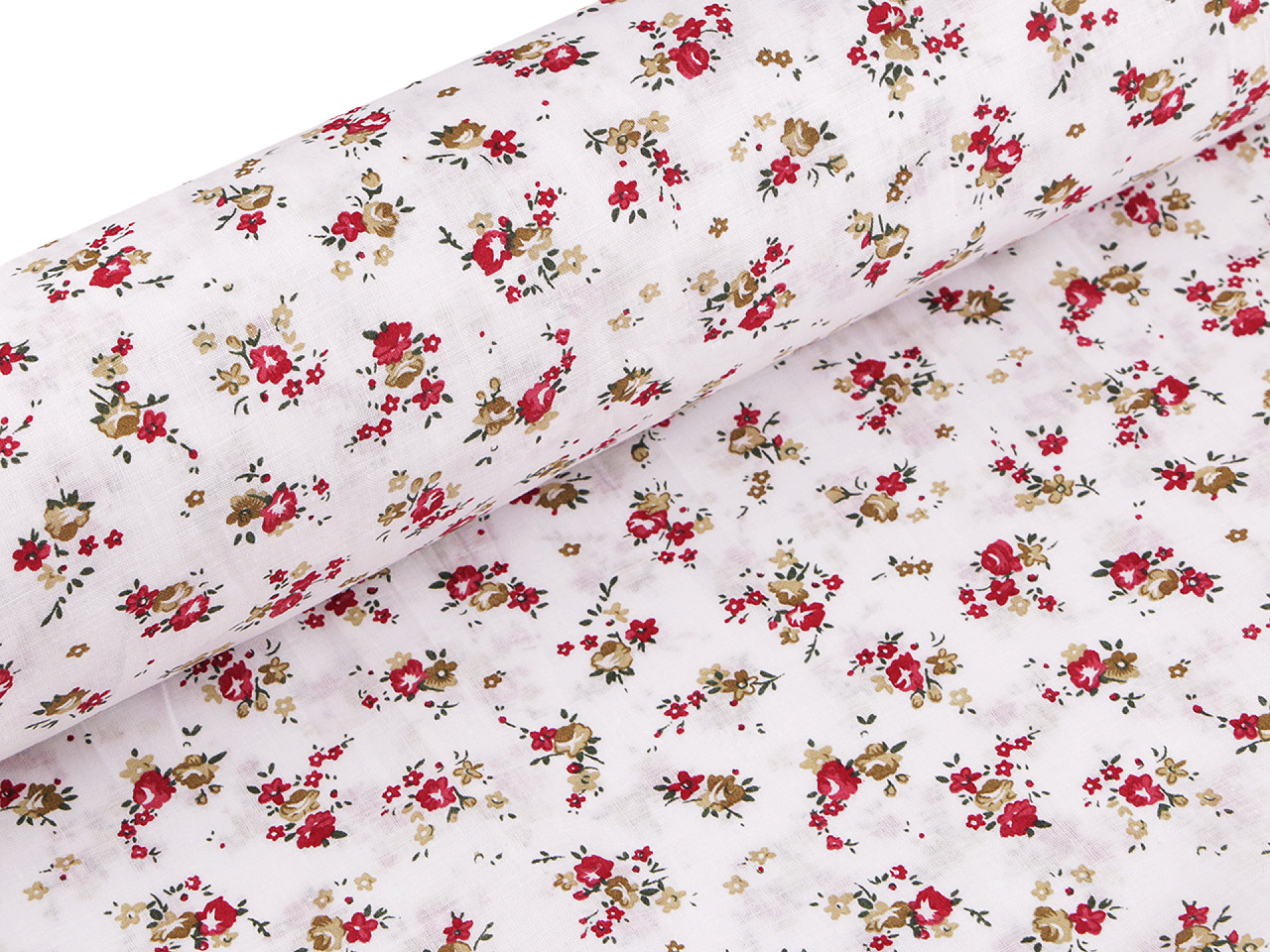 Țesătură de bumbac / pânză cu flori mici - Albastru delta (1 Metru)