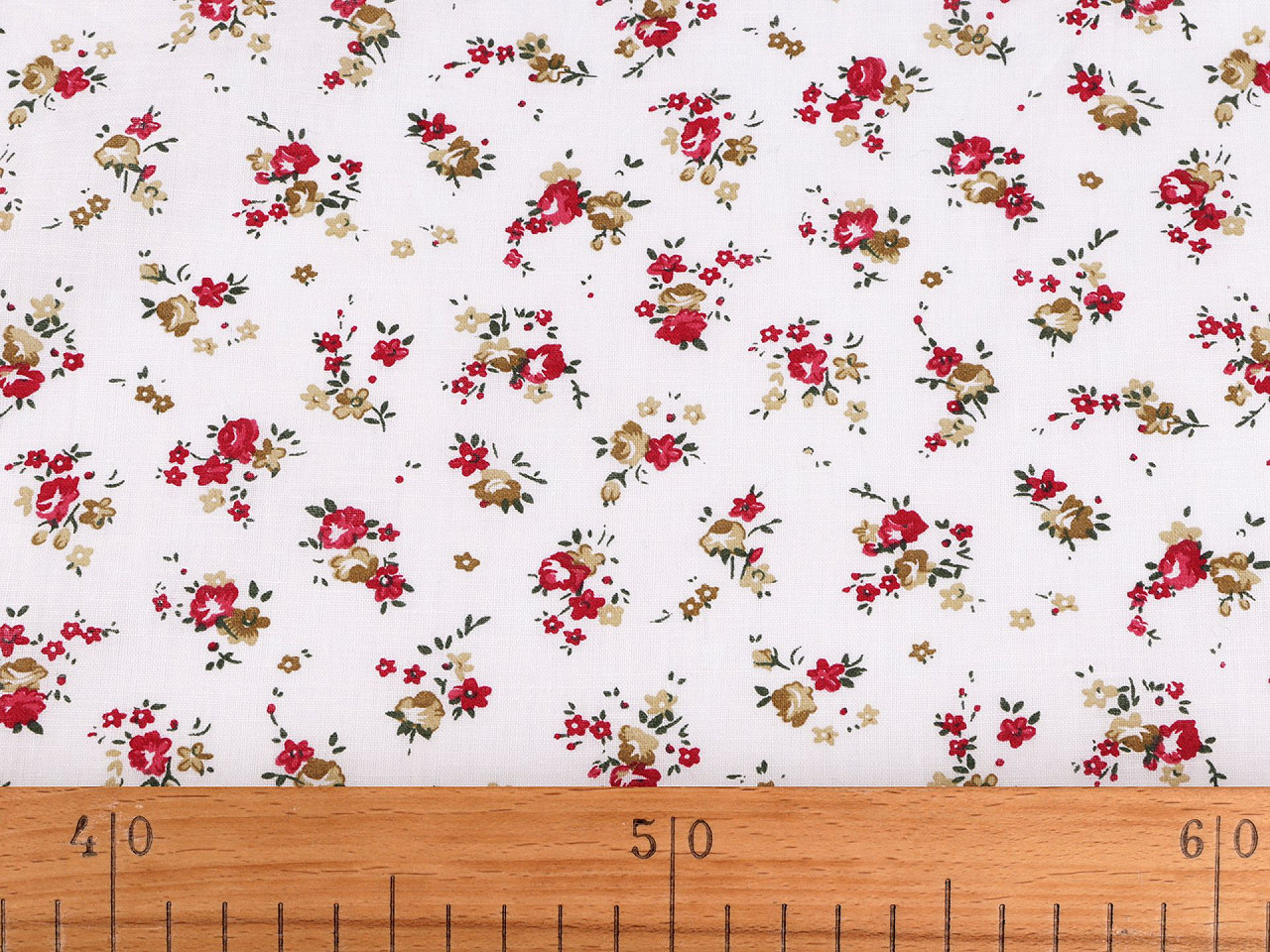 Țesătură de bumbac / pânză cu flori mici - Albastru delta (1 Metru)