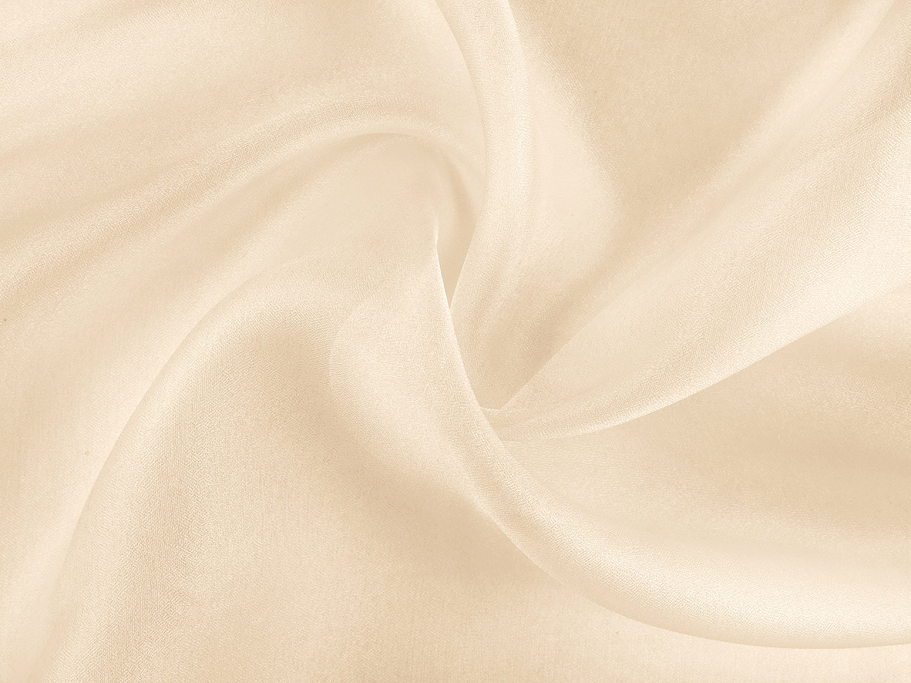 Organza decorativa lucioasa - Crem deschis (1 Metru)