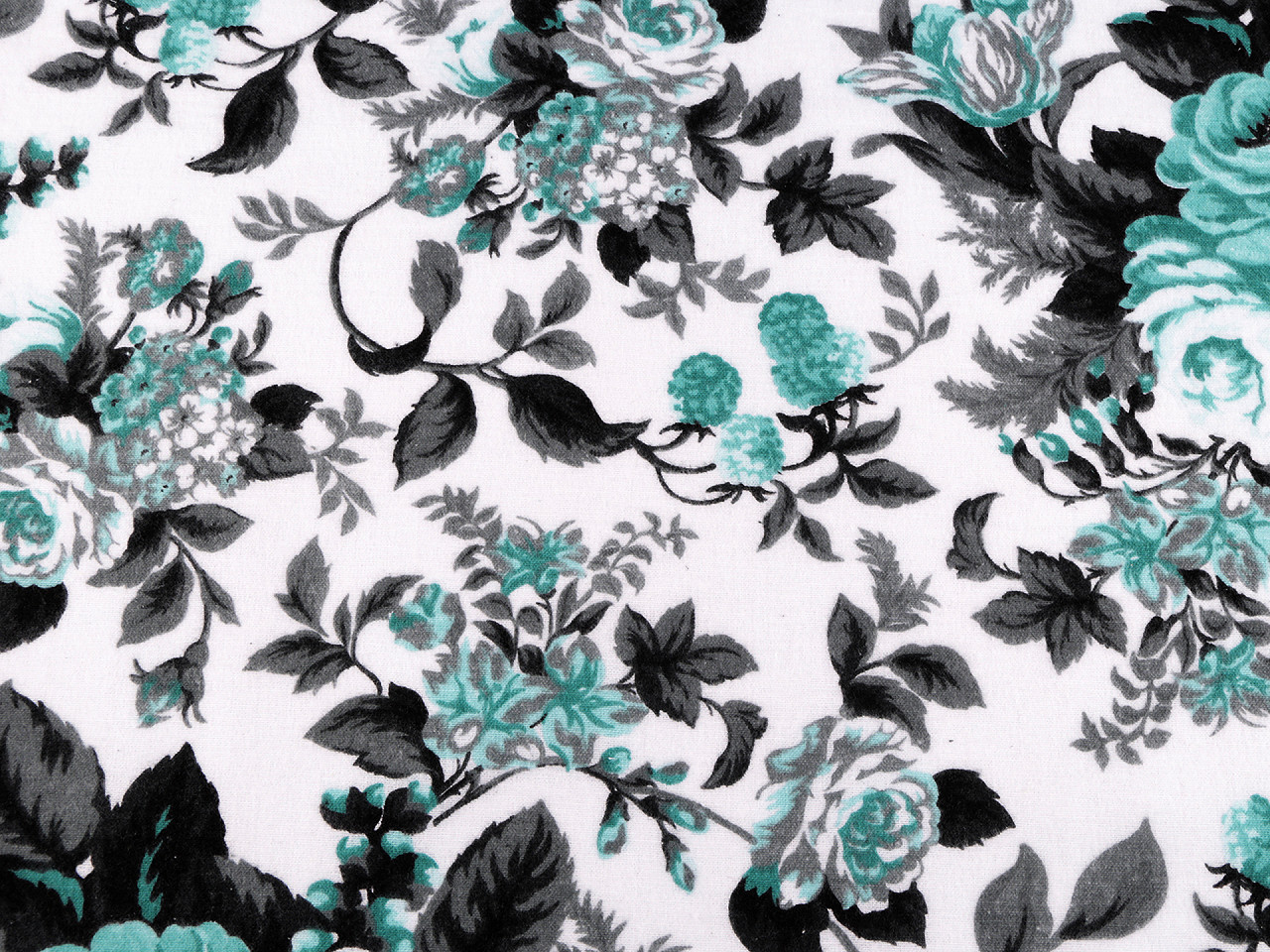 Flanel de bumbac flori - Roz pudrat (1 Metru)