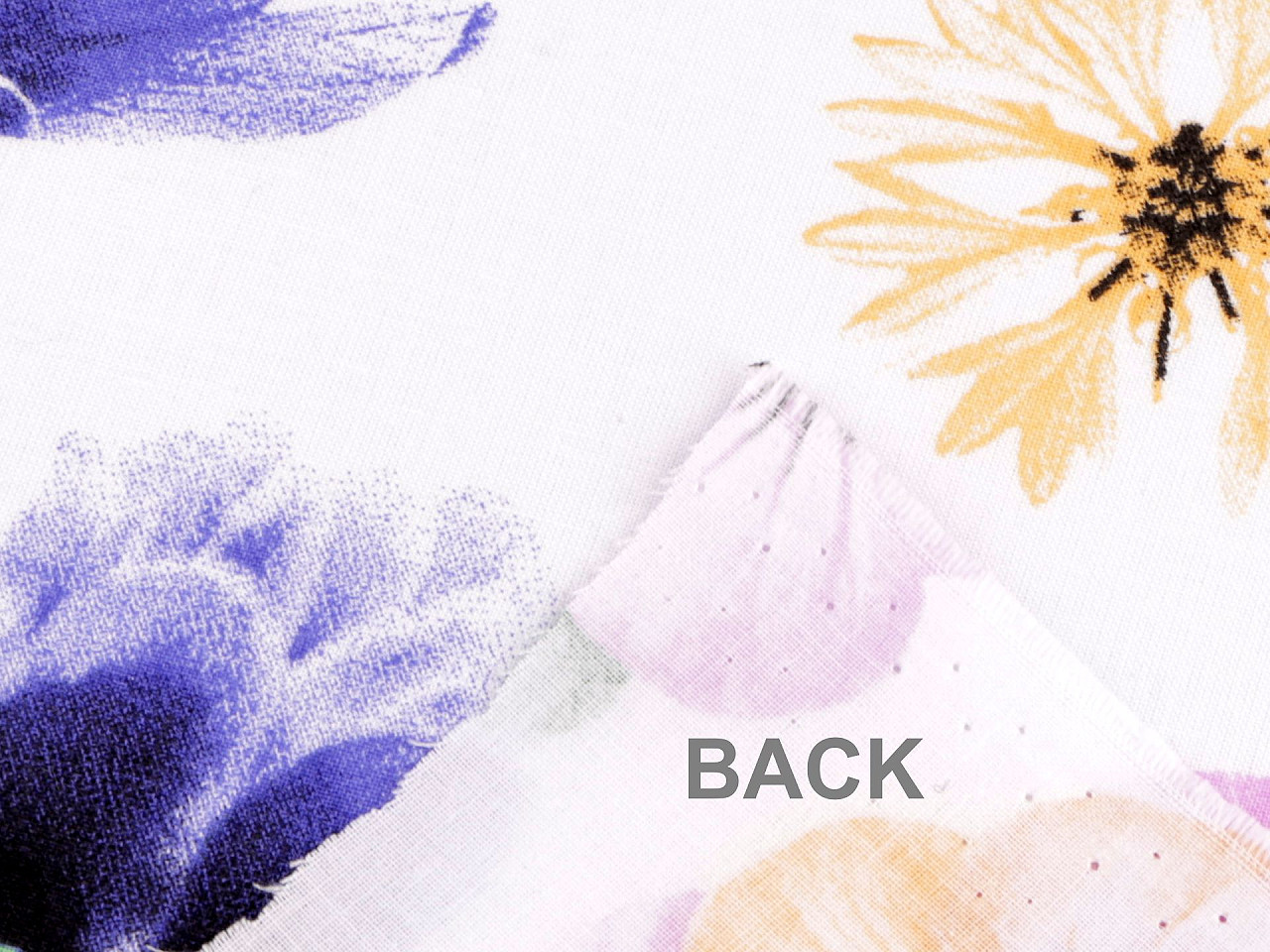 Țesătură de bumbac/pânză flori - Alb (1 Metru)