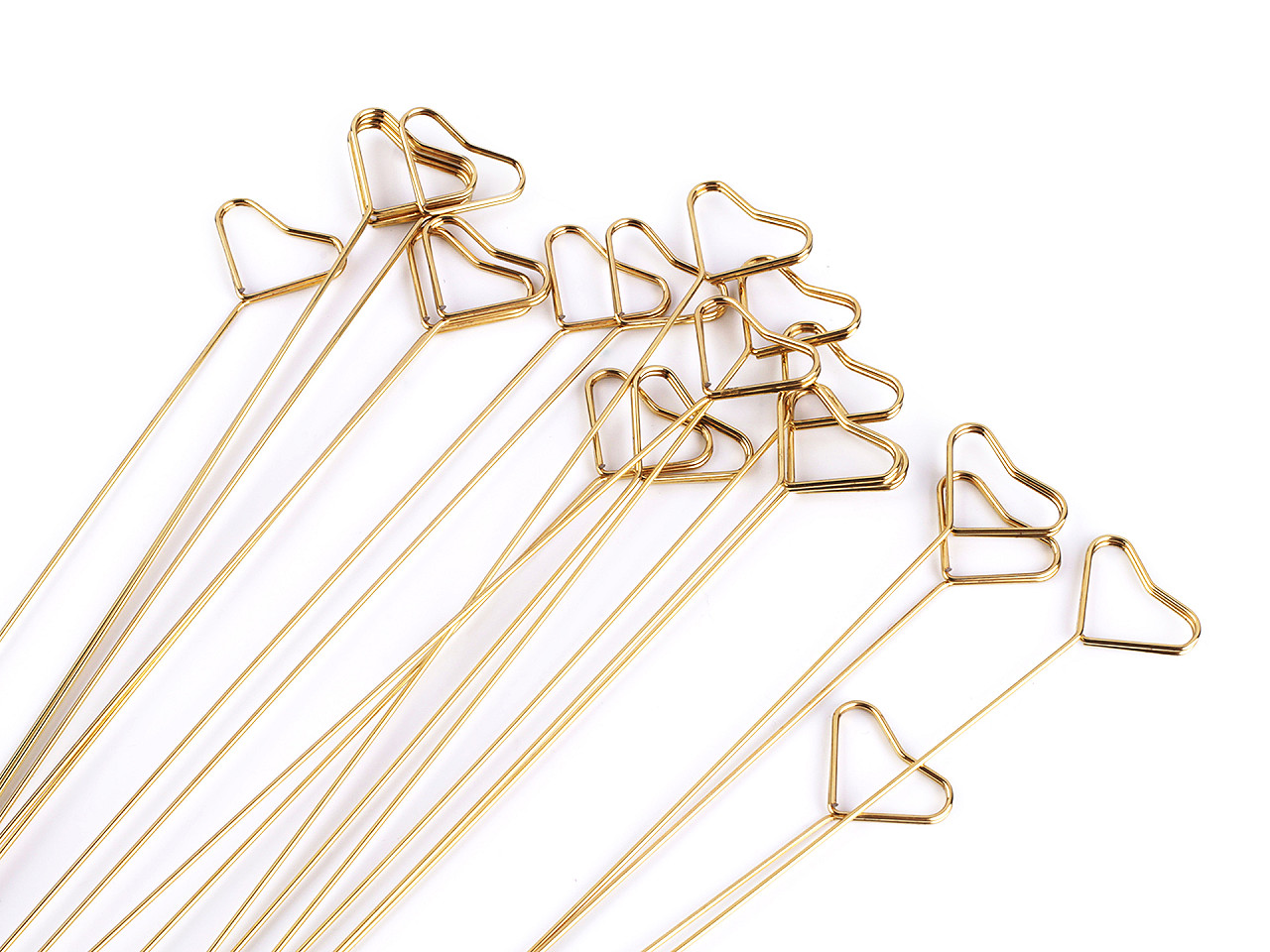 Suport metalic foto / felicitare - inimă - Auriu deschis (20 Bucăți)