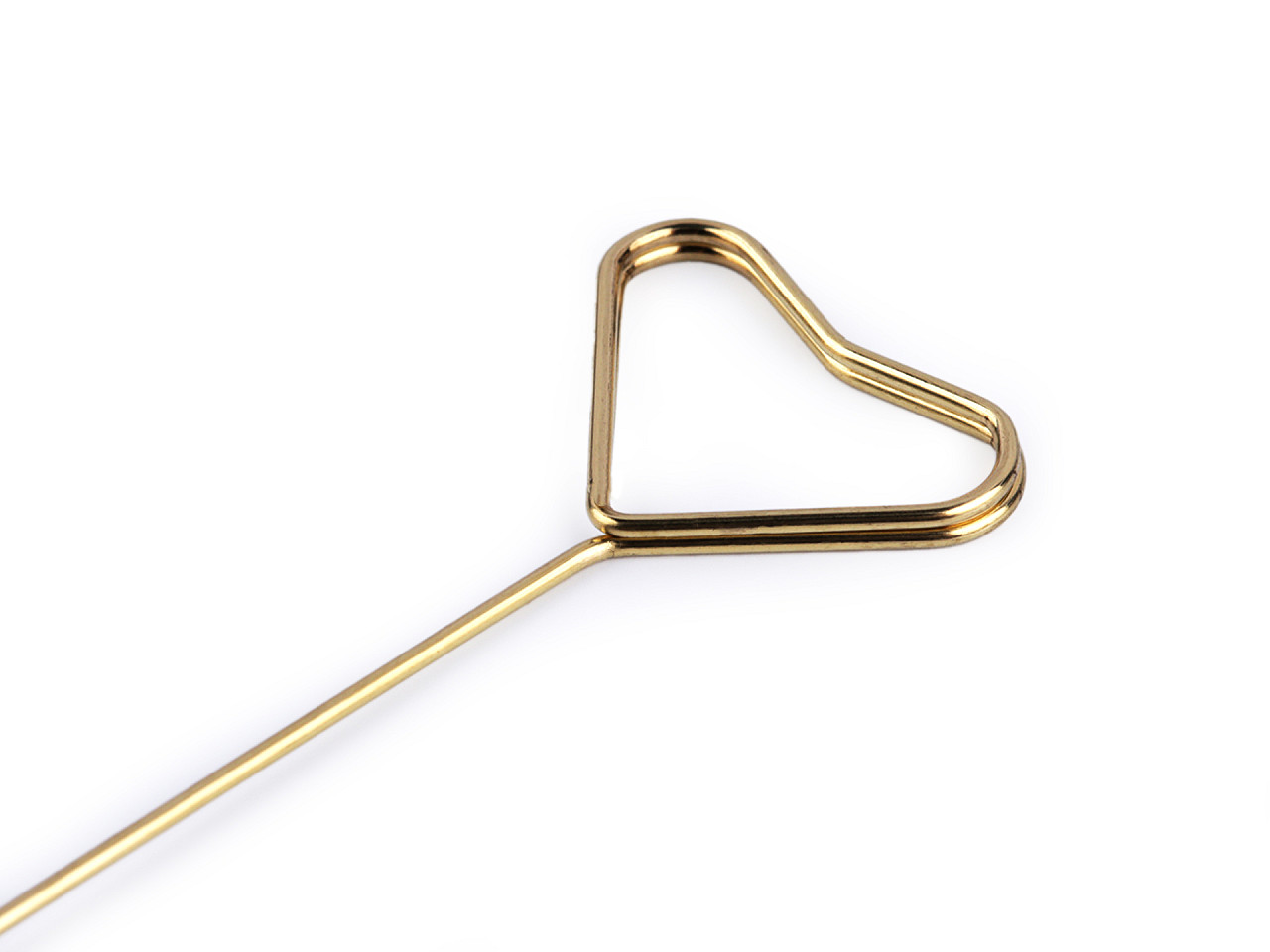 Suport metalic foto / felicitare - inimă - Auriu deschis (20 Bucăți)