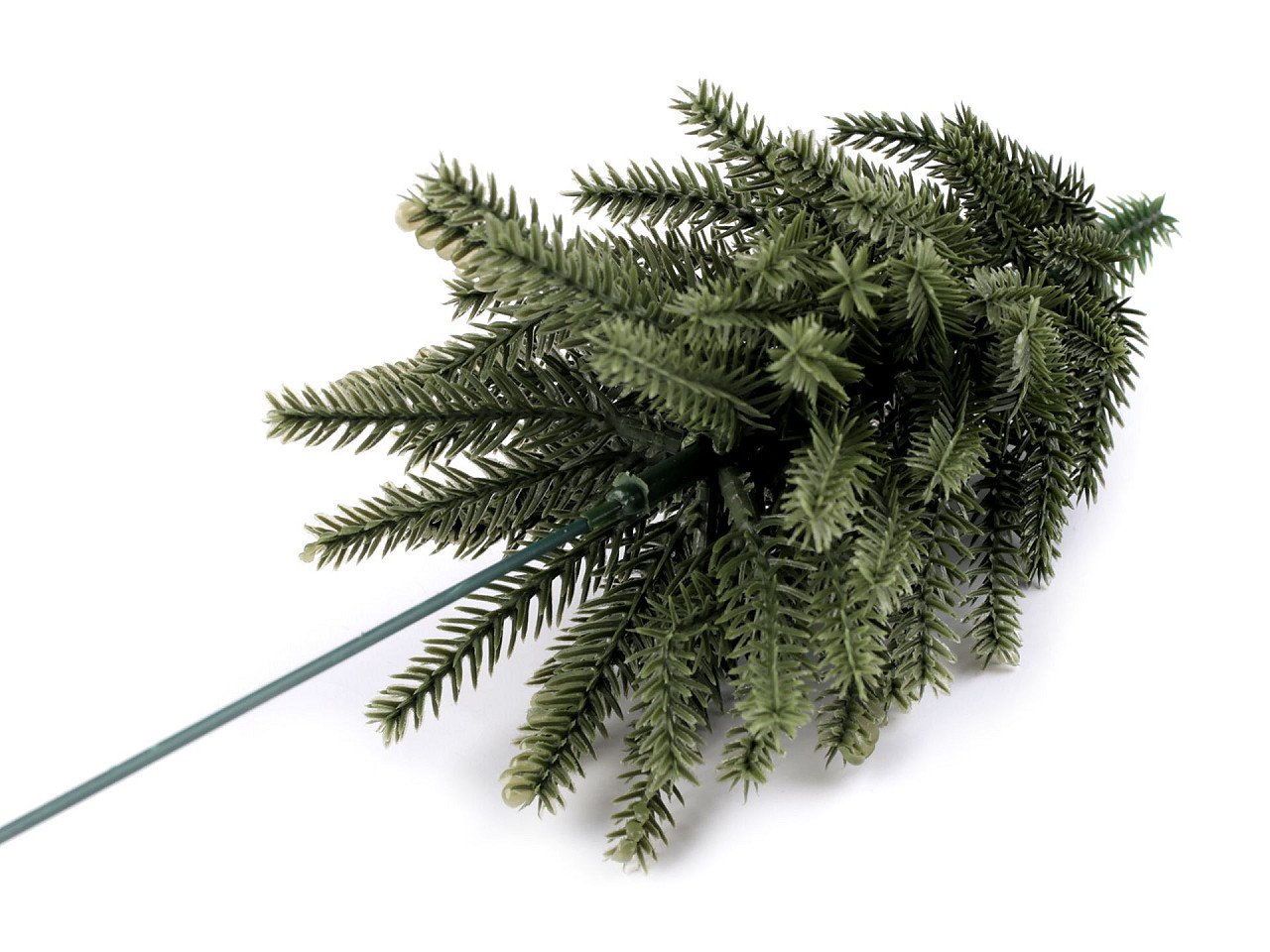 Brăduț artificial pe sârmă pentru coroane, ghivece de flori - Verde (1 Bucată)