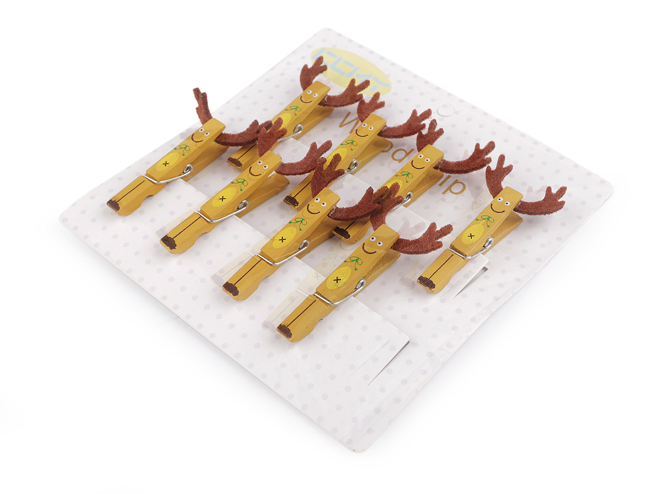 Clești decorativi de crăciun, om de zăpadă, ren - Bej (8 Bucăți)