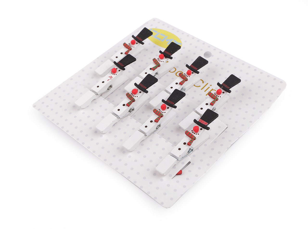 Clești decorativi de crăciun, om de zăpadă, ren - Bej (8 Bucăți)