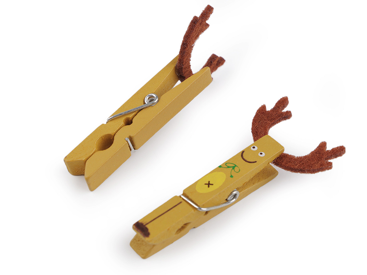 Clești decorativi de crăciun, om de zăpadă, ren - Bej (8 Bucăți)