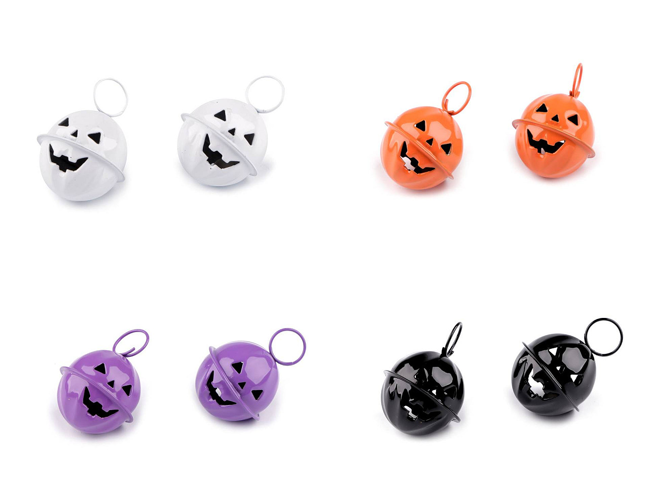 Clopot dovleac de halloween ø24 mm - Negru (2 Bucăți)