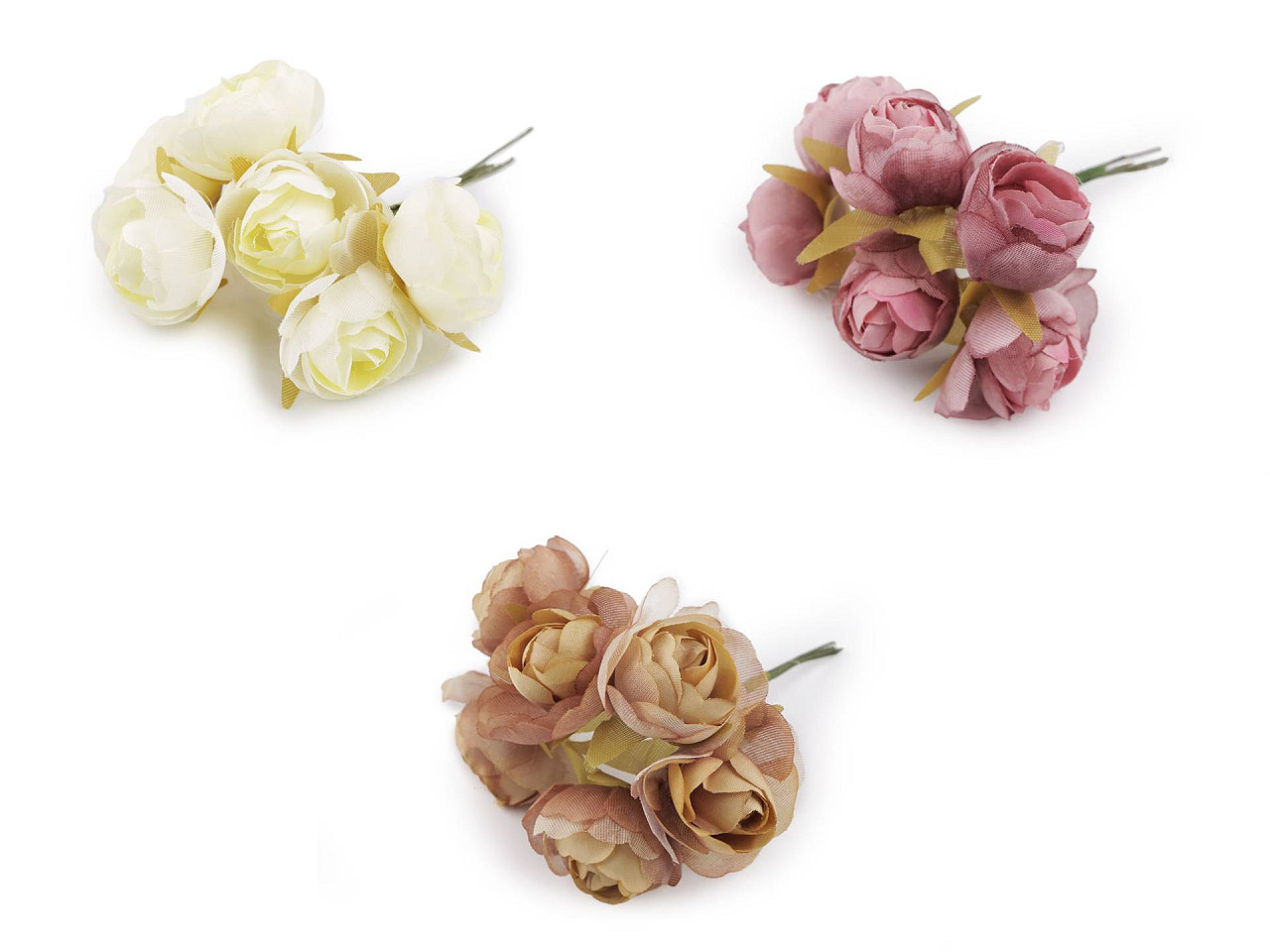 Trandafir artificial - Crem deschis (6 Bucăți)