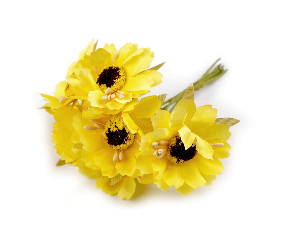 Floare artificială pe sârmă - Galben (6 Bucăți) Floare artificială pe sârmă - Galben (6 Bucăți)