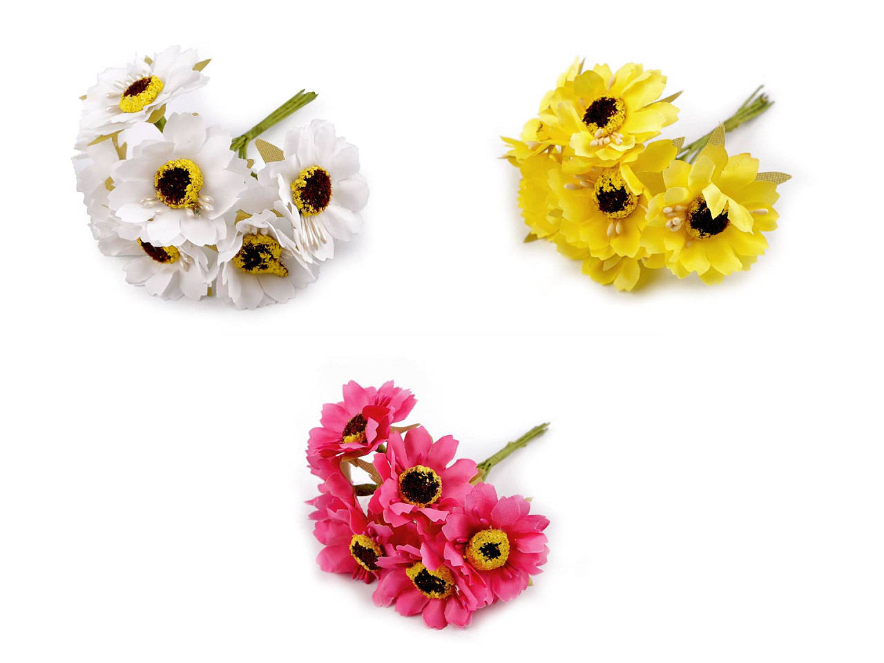 Floare artificială pe sârmă - Galben (6 Bucăți) Floare artificială pe sârmă - Galben (6 Bucăți)