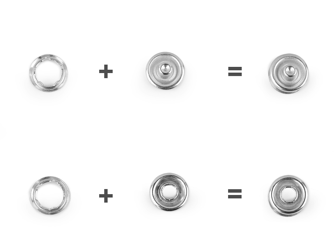 Capse roland baby ø10 mm vrac - Nichel (50 Seturi)