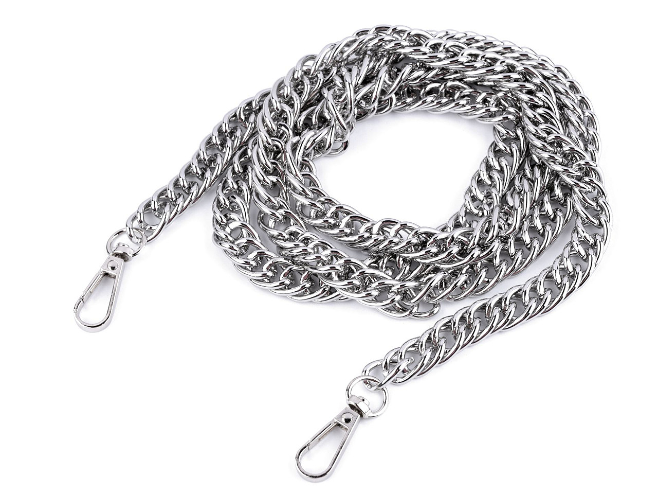 Lant pentru genta cu carabina, lungime 120 cm - Nichel (10 Bucăți)