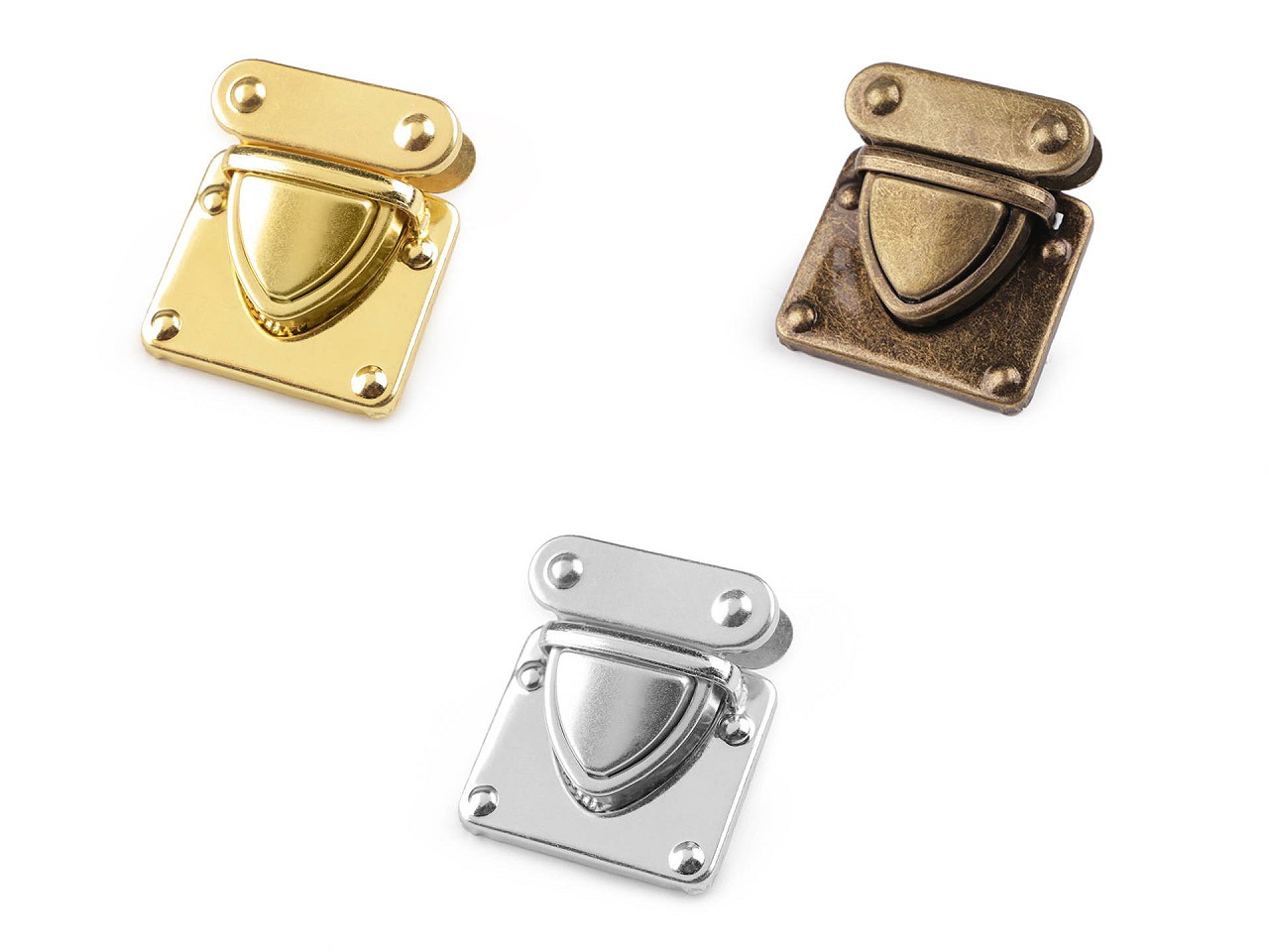 Set inchizatoare geanta 36x33 mm - Alamă antică (1 Set)