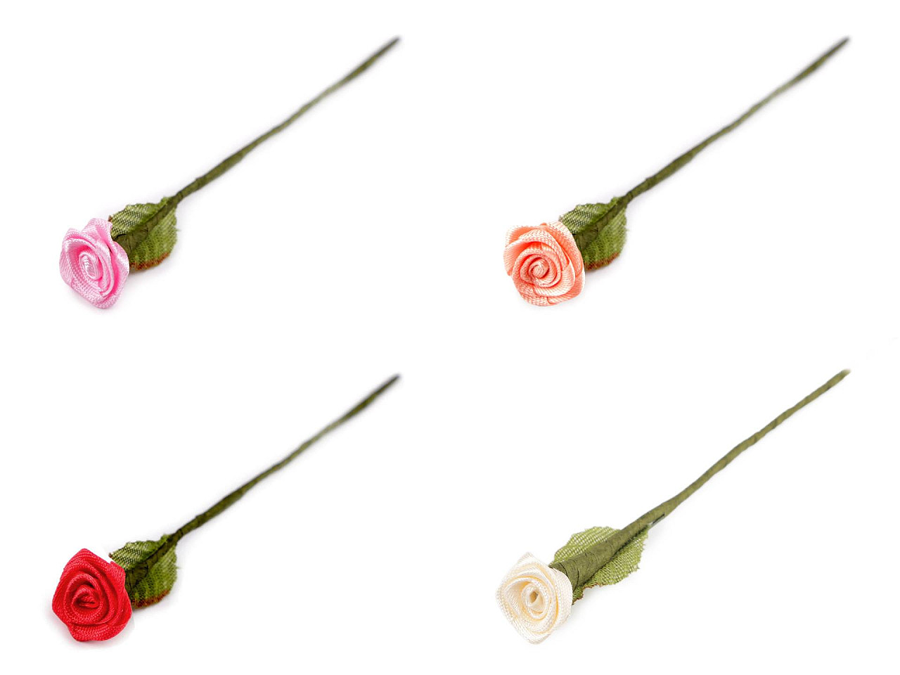 Mini trandafir din satin - Roz somon deschis (10 Bucăți)