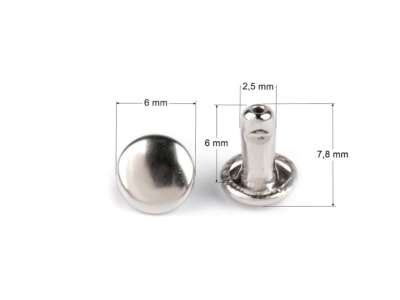 Capse / nituri ø6 mm - Alamă antică (100 Perechi)