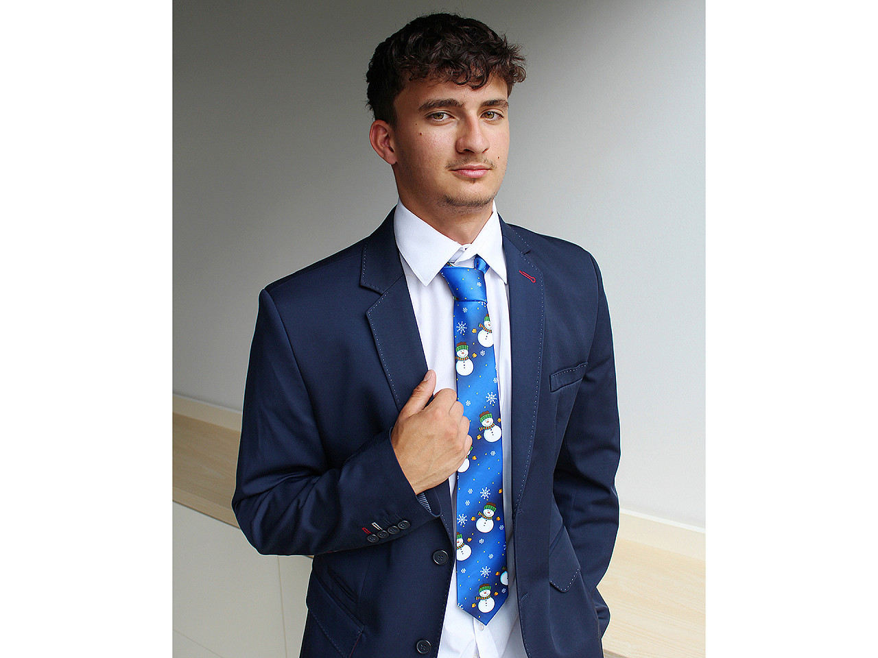 Cravată satinat[ de crăciun - Verde (1 Bucată)