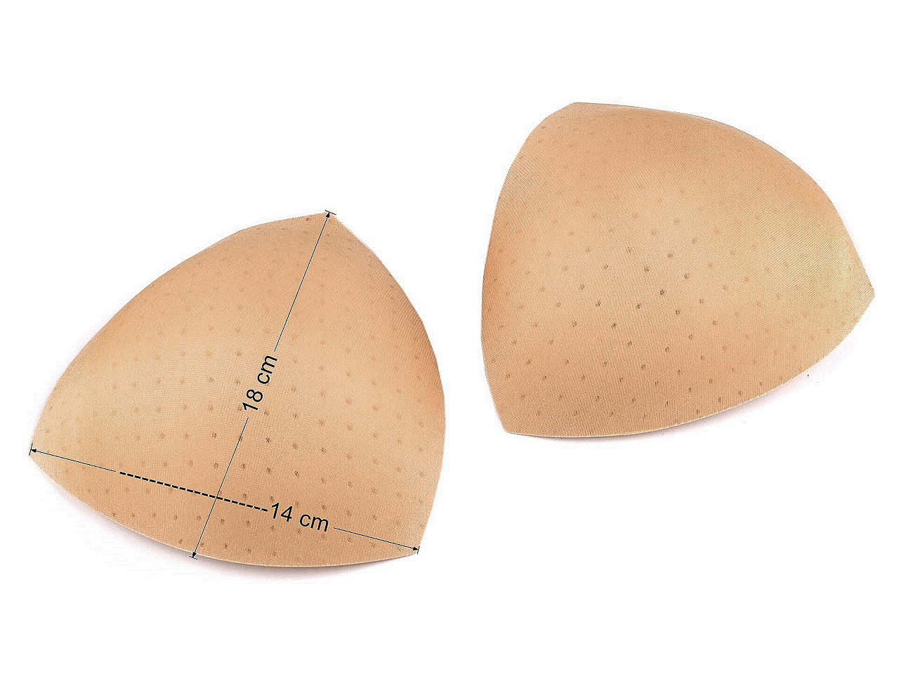 Cupe / bureți sutien cu perforații 44 - Nude (4 Perechi)