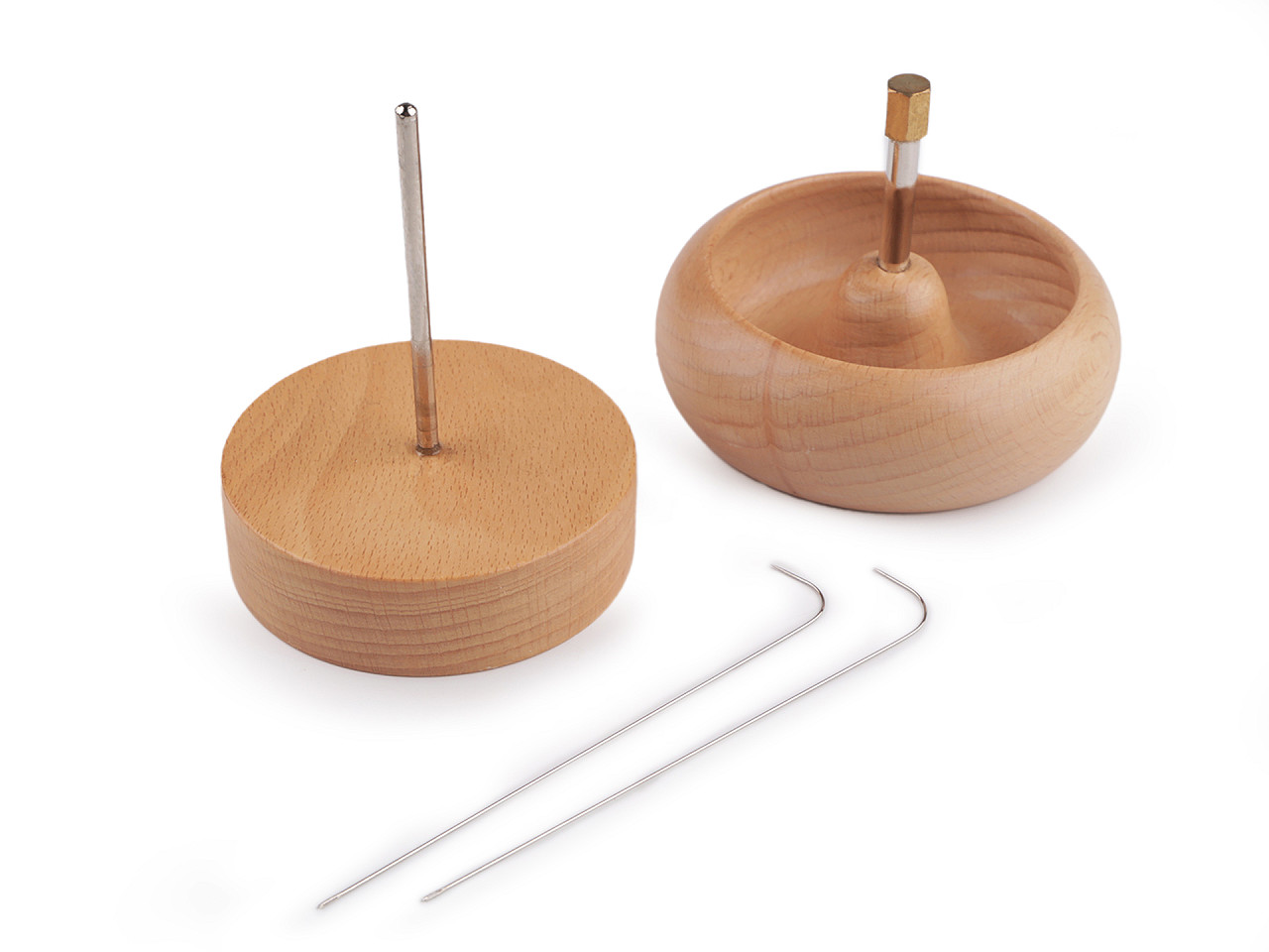 Dispozitiv din lemn pentru însăilat mărgele de nisip ø9 cm cu ac - Natur (1 Bucată)