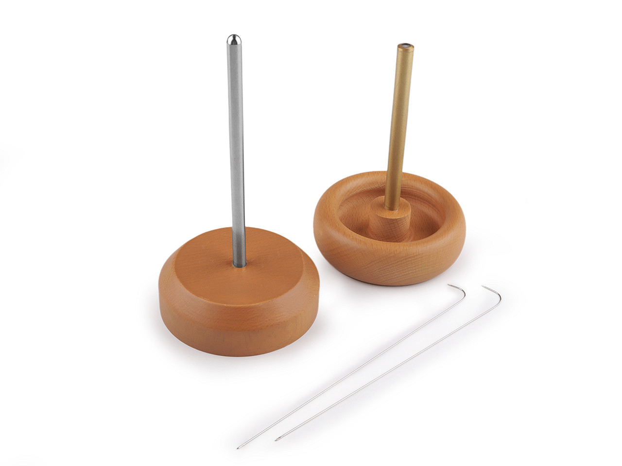 Dispozitiv din lemn pentru însăilat mărgele de nisip ø9 cm cu ac - Natur (1 Bucată)