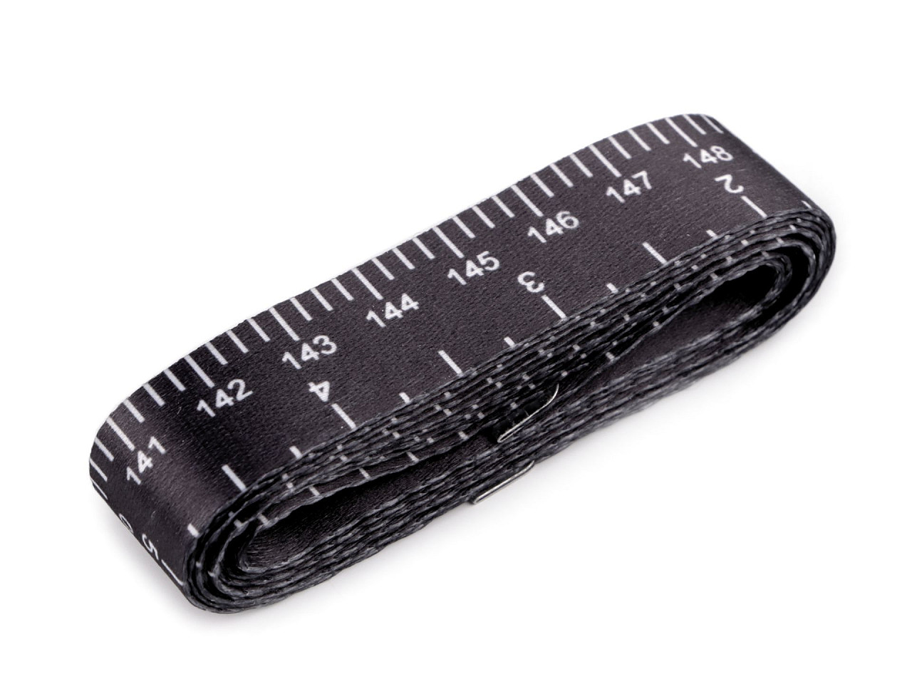 Metru de croitorie din satin - Negru (1 Bucată)