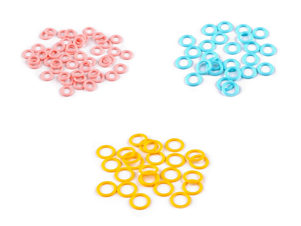 Inel de plastic / accesoriu pentru tricotat ø10; 12; 14 mm - Roz (100 Bucăți)