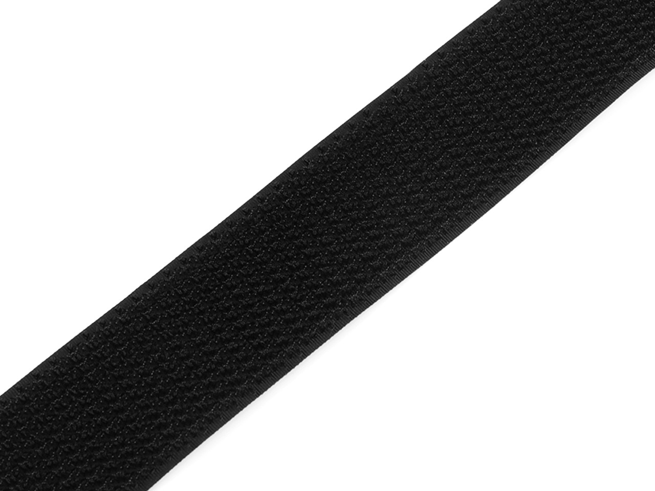 Velcro / arici - puf și scai pe o singura bandă lățime 38 mm - Negru (1 Metru)