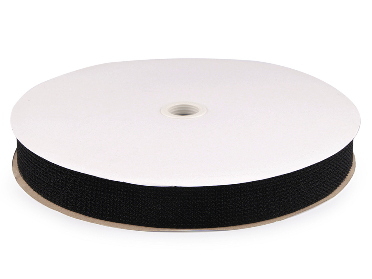 Velcro / arici - puf și scai pe o singura bandă lățime 38 mm - Negru (1 Metru)