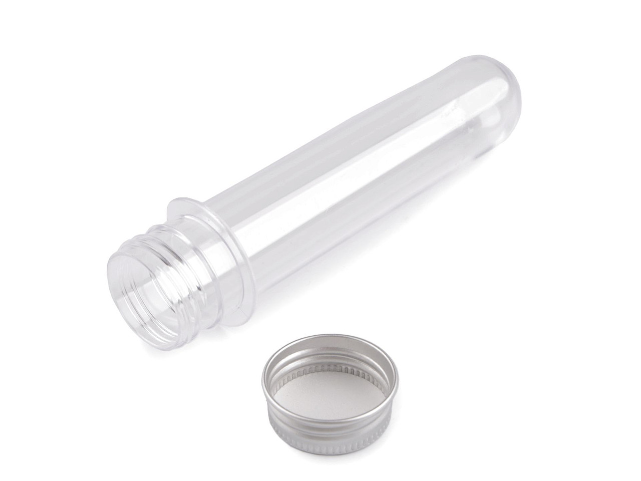 Flacon / tub din plastic cu capac - Transparent (12 Bucăți)