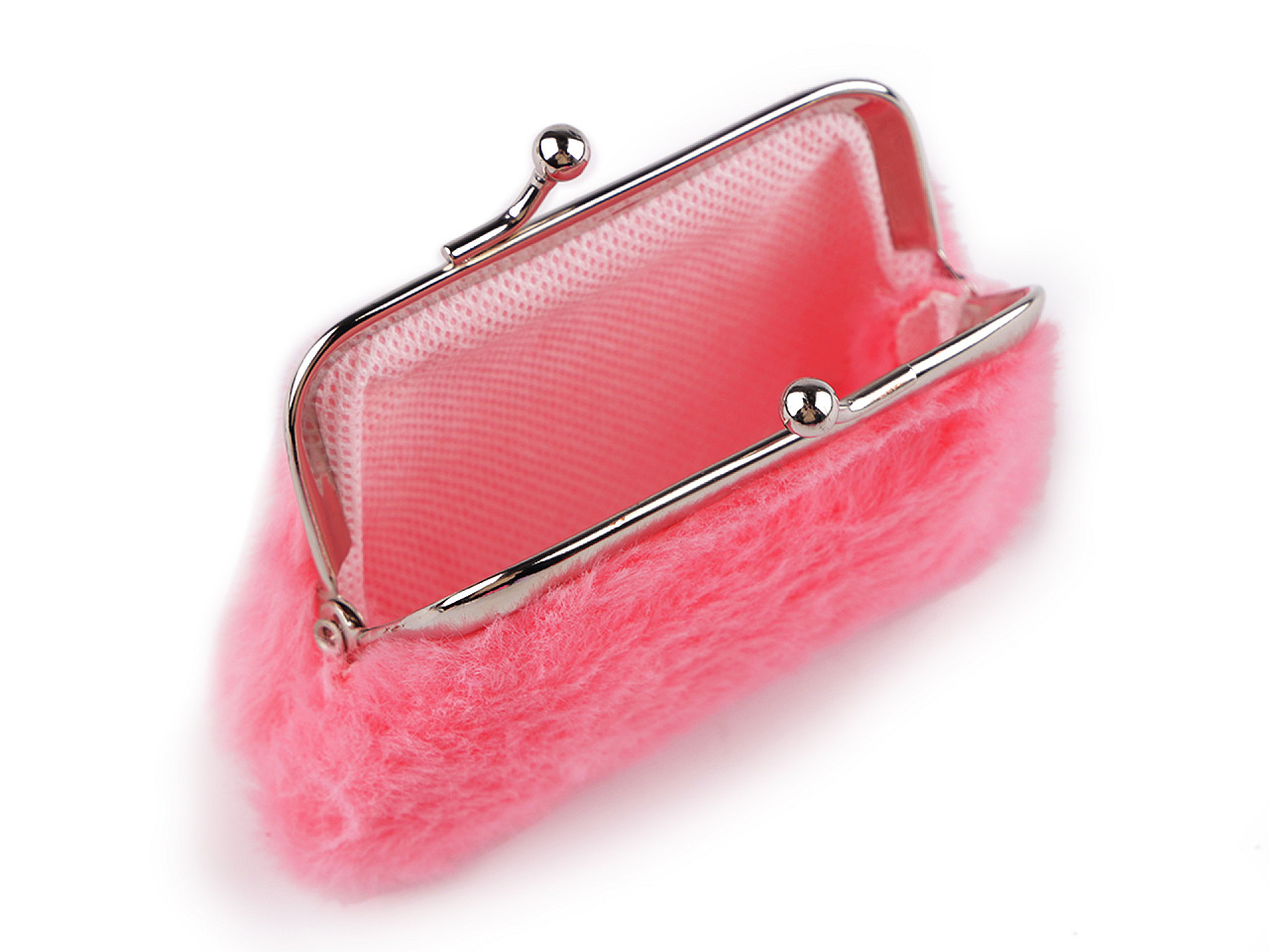 Portofel mic  pentru monede, pluș - Roz (1 Bucată)