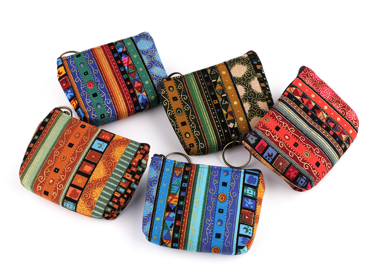 Portofel mic etno 10x8 cm - Maro coniac (1 Bucată)