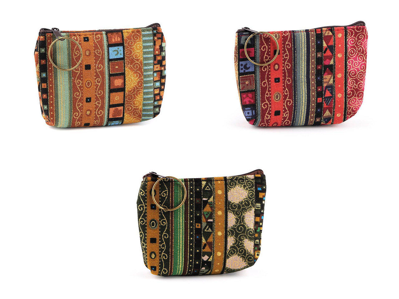 Portofel mic etno 10x8 cm - Maro coniac (1 Bucată)