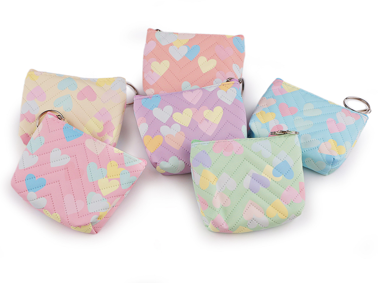 Portofel mic inimă 10,5x8 cm - Verde pastel deschis (1 Bucată)