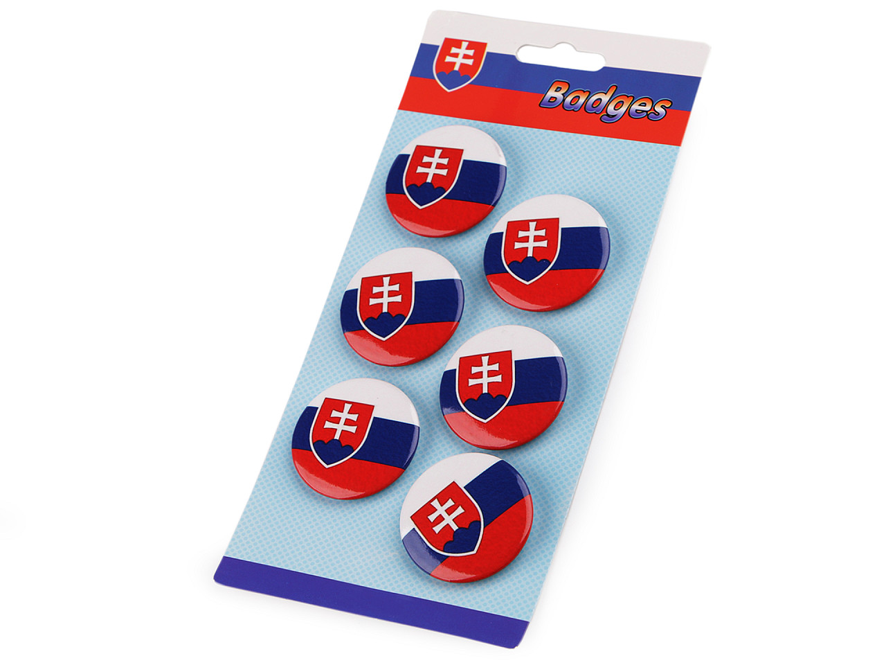 Broșă / insignă steagul republicii slovace ø3,5 cm - Conform imaginii (6 Bucăți)